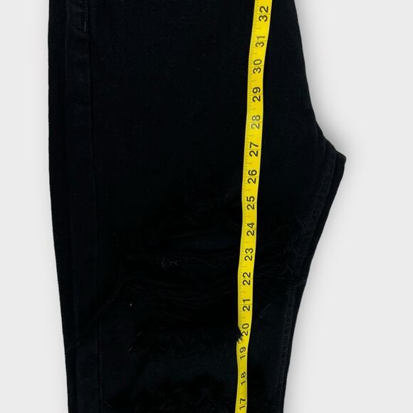 Carmar Emelia High Rise Straight Leg Raw Hem Distressed Black Jeans Size 27 - Picture 8 of 8